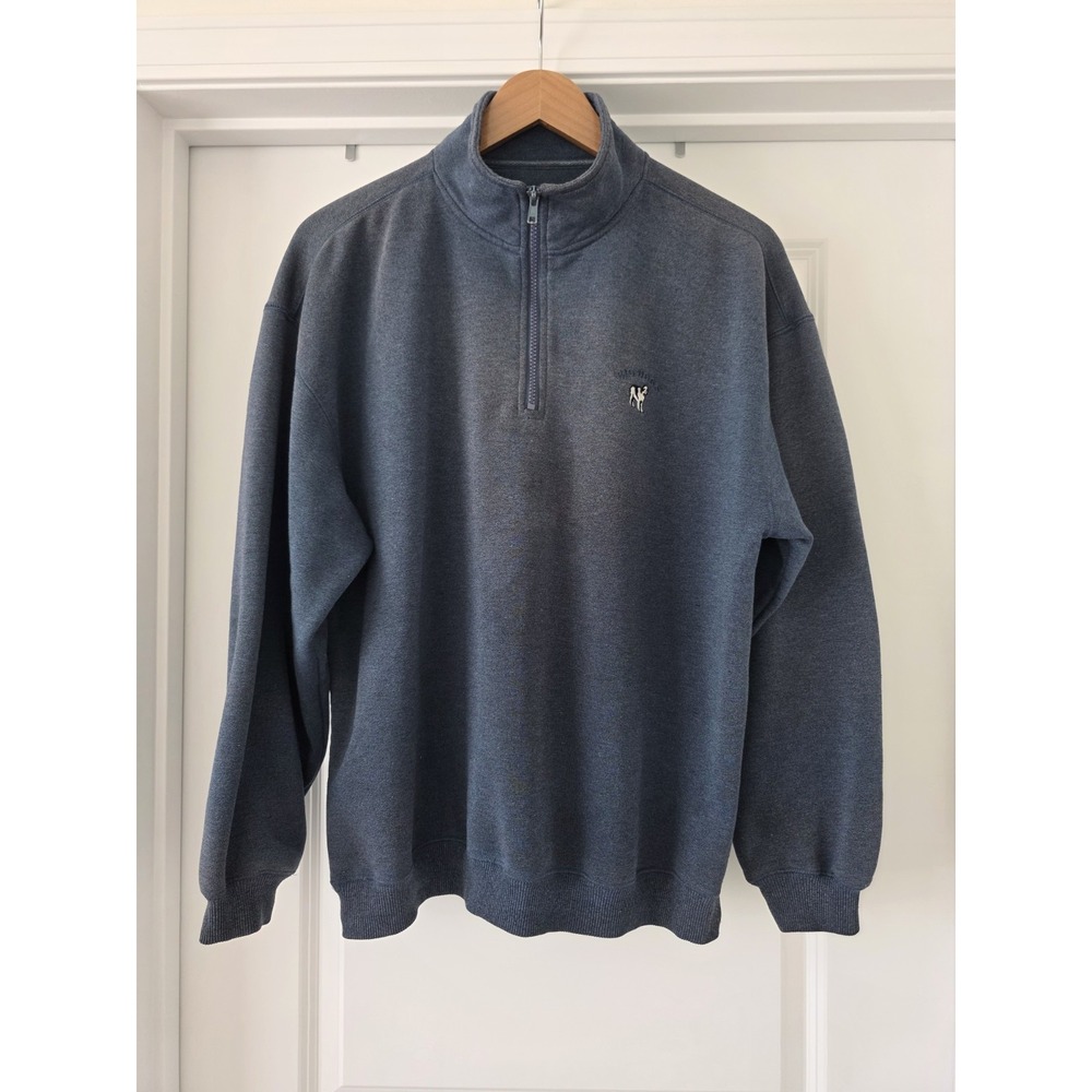 Vintage 90s Big Dogs Sweatshirt S 1/4 Zip Embroidered Saint Bernard Navy Rare
